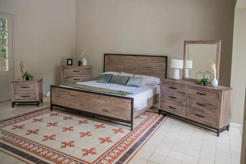 25" Brown Solid Wood Two Drawer Nightstand Homeroots Bed & Bath