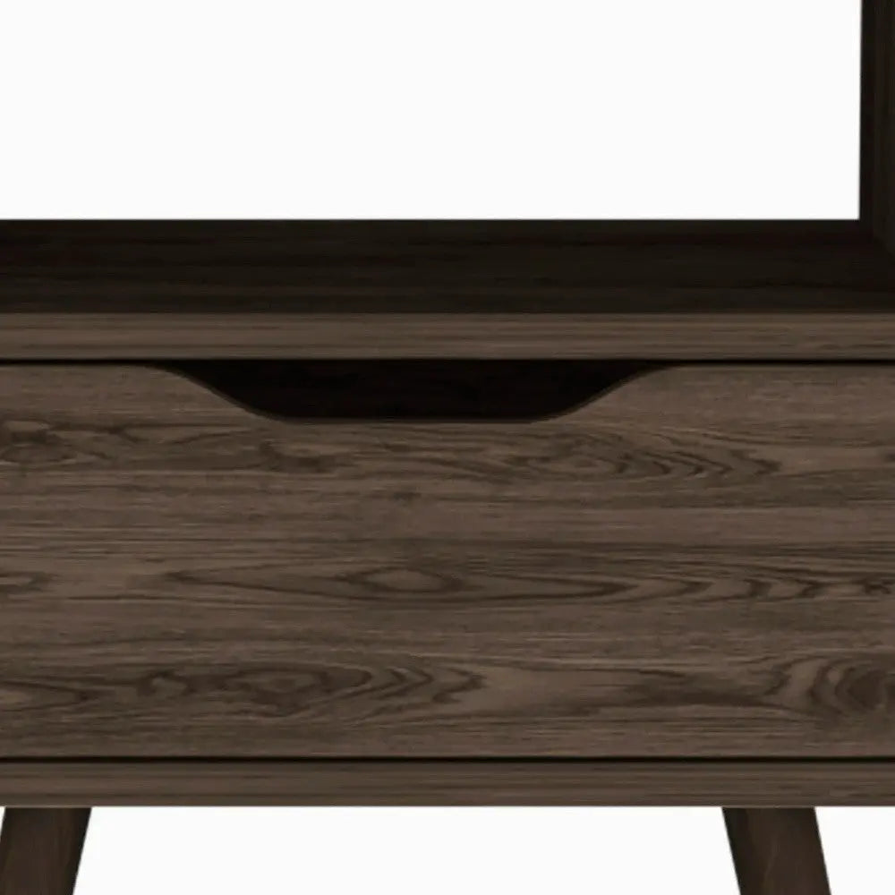 25" Brown Wood One Drawer Nightstand Homeroots Bed & Bath