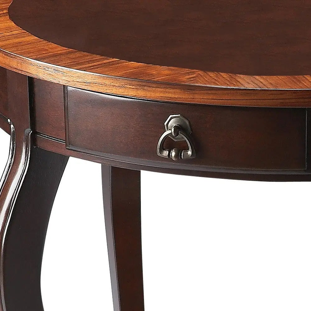25" Brown Wood Oval Coffee Table With Drawer And Shelf Homeroots Living Room