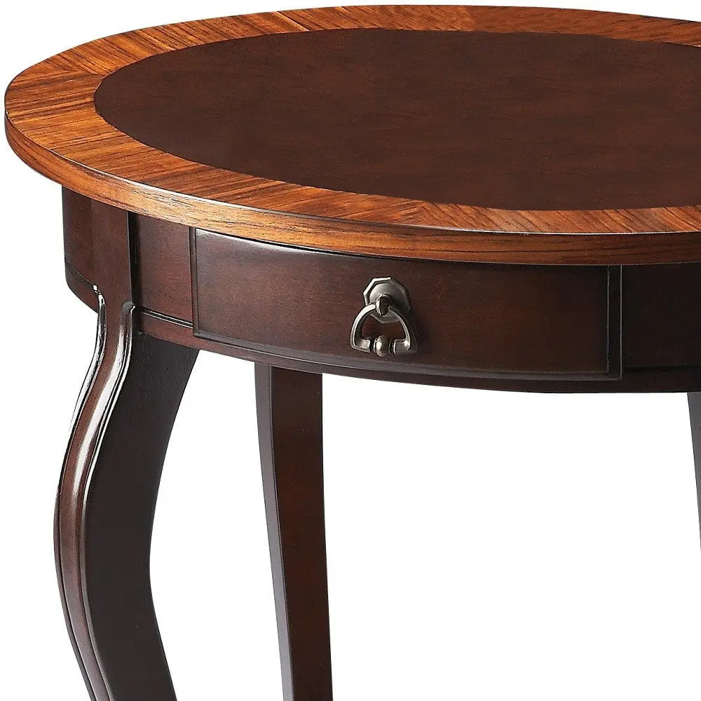 25" Brown Wood Oval Coffee Table With Drawer And Shelf Homeroots Living Room