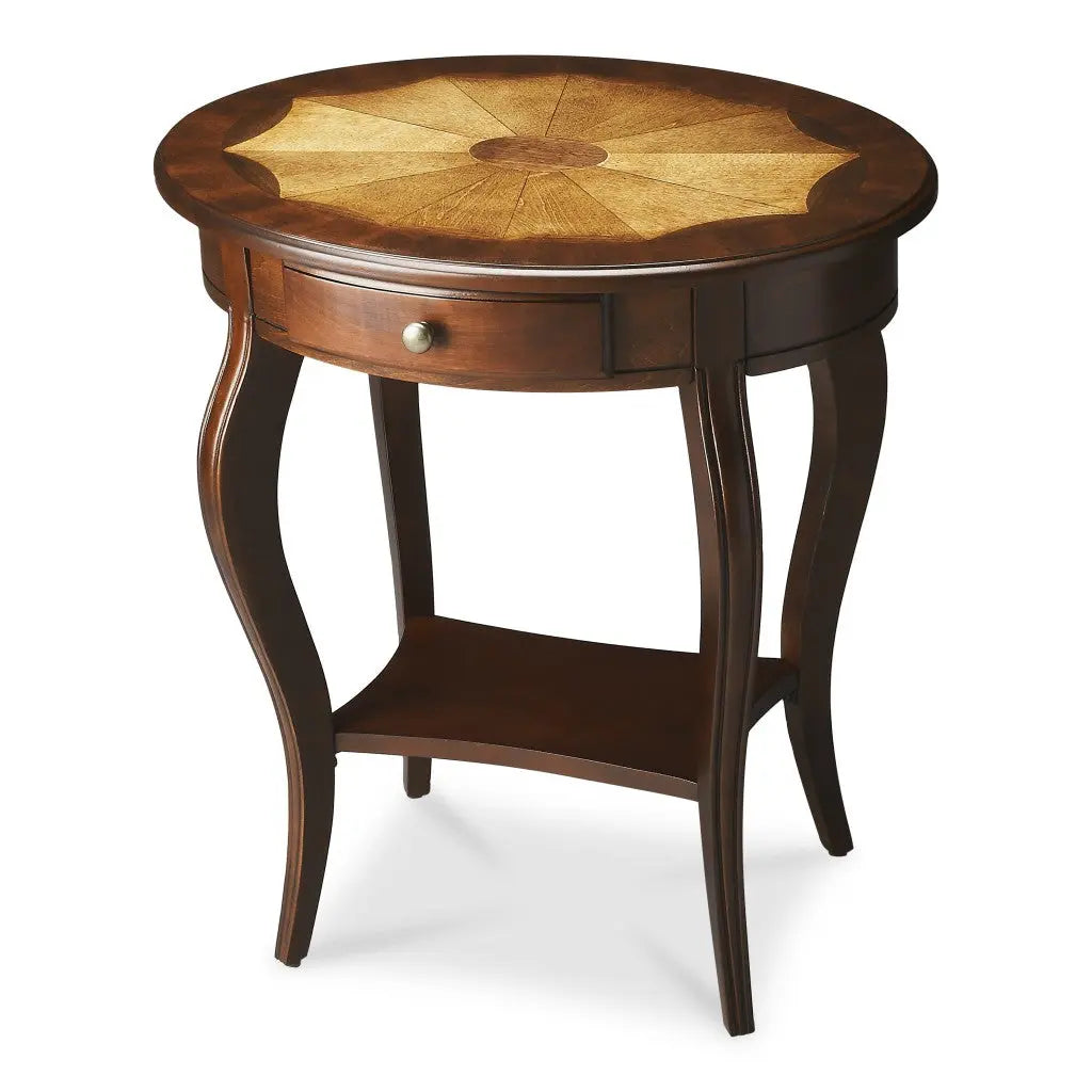 25" Brown Wood Oval Coffee Table With Drawer And Shelf Homeroots Living Room