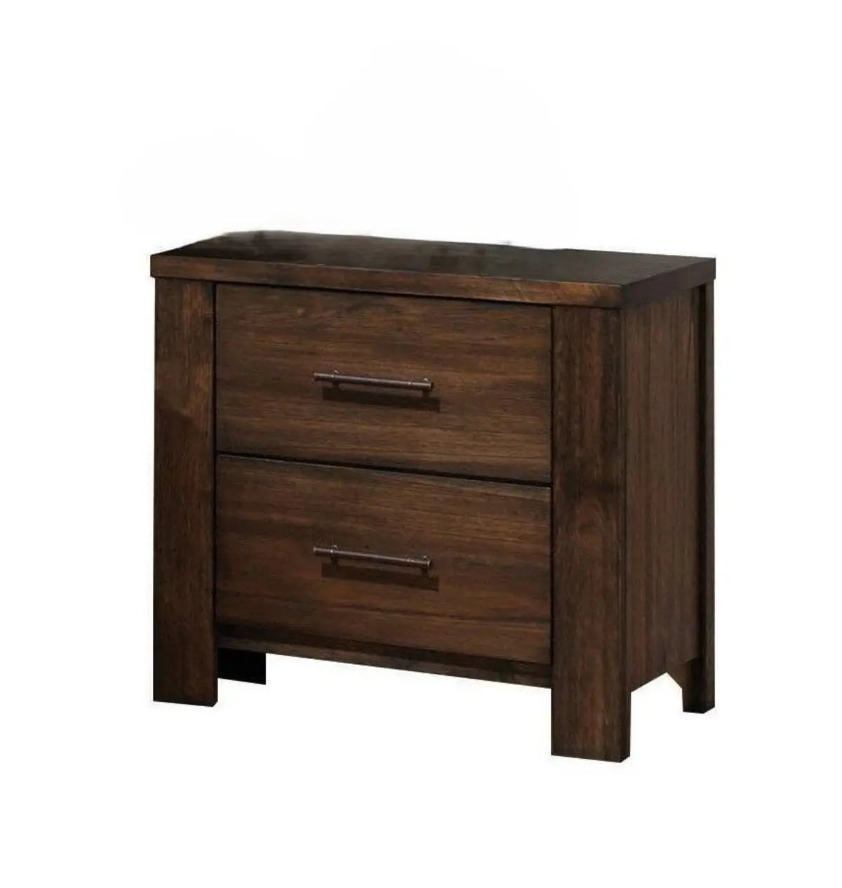 25" Brown Wood Two Drawer Nightstand Homeroots Bed & Bath