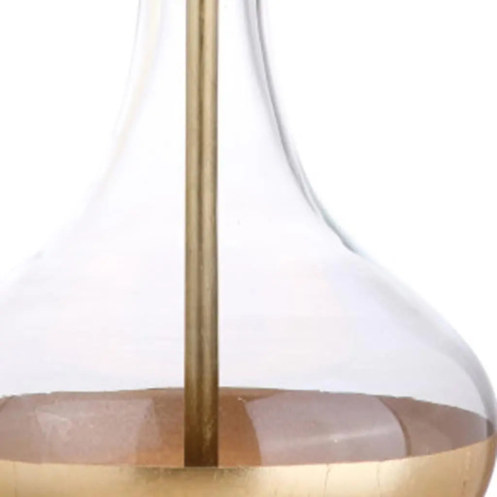 25" Clear Novelty Table Lamp LED With Drum Shade Homeroots Lighting