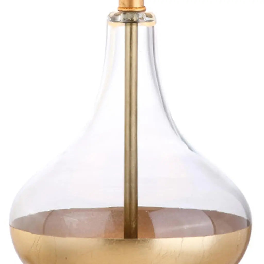 25" Clear Novelty Table Lamp LED With Drum Shade Homeroots Lighting
