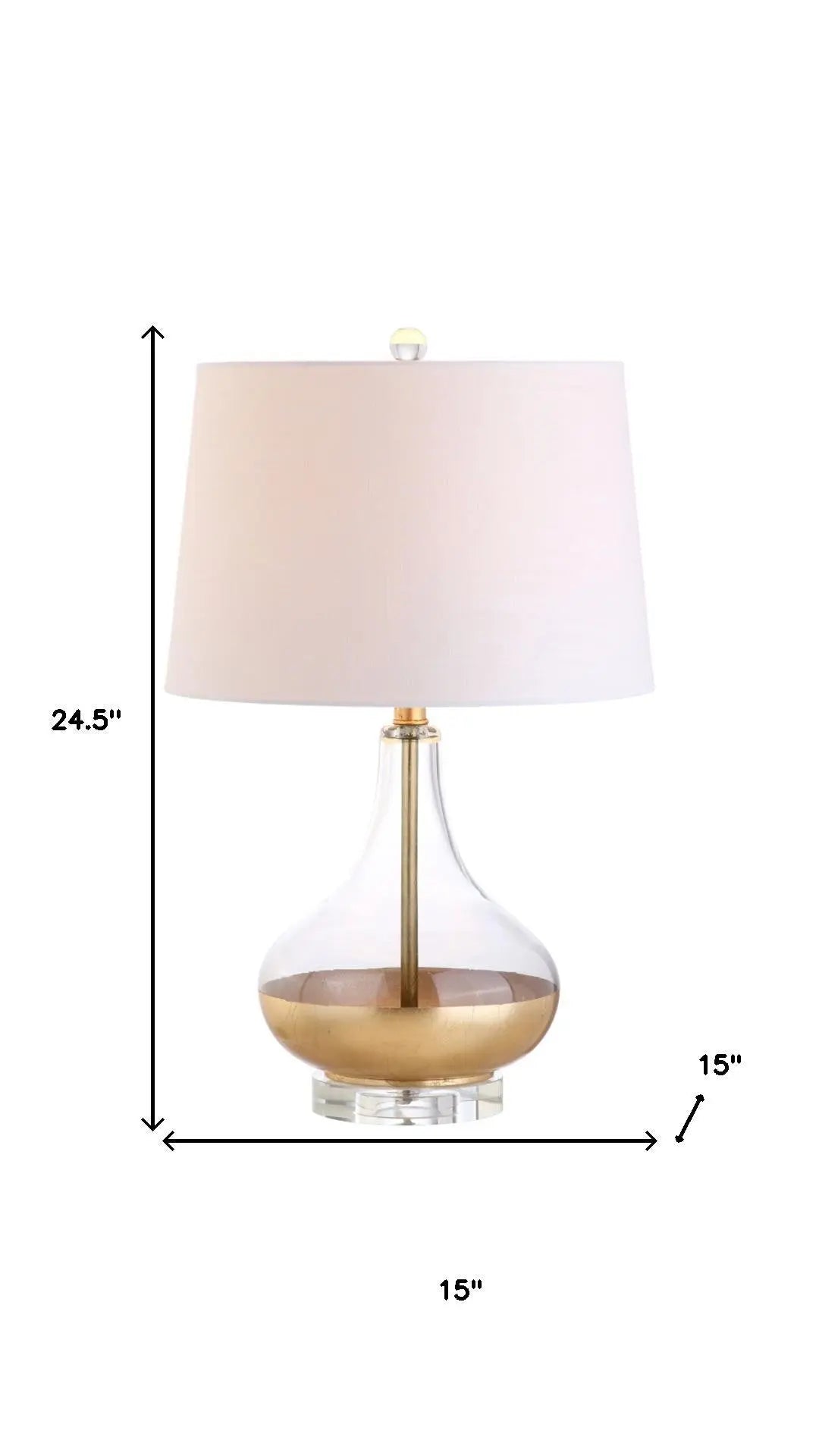25" Clear Novelty Table Lamp LED With Drum Shade Homeroots Lighting