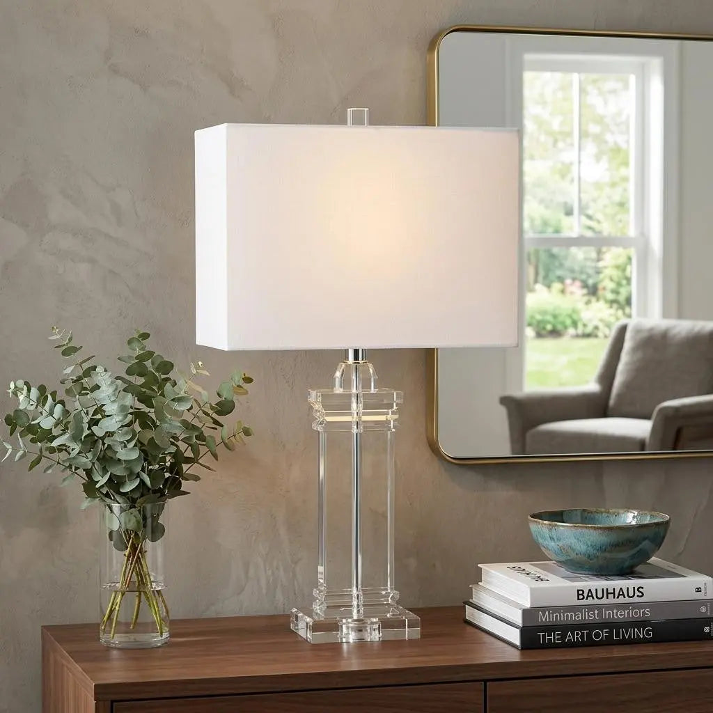 25" Clear Novelty Table Lamp LED With Shade Homeroots Lighting