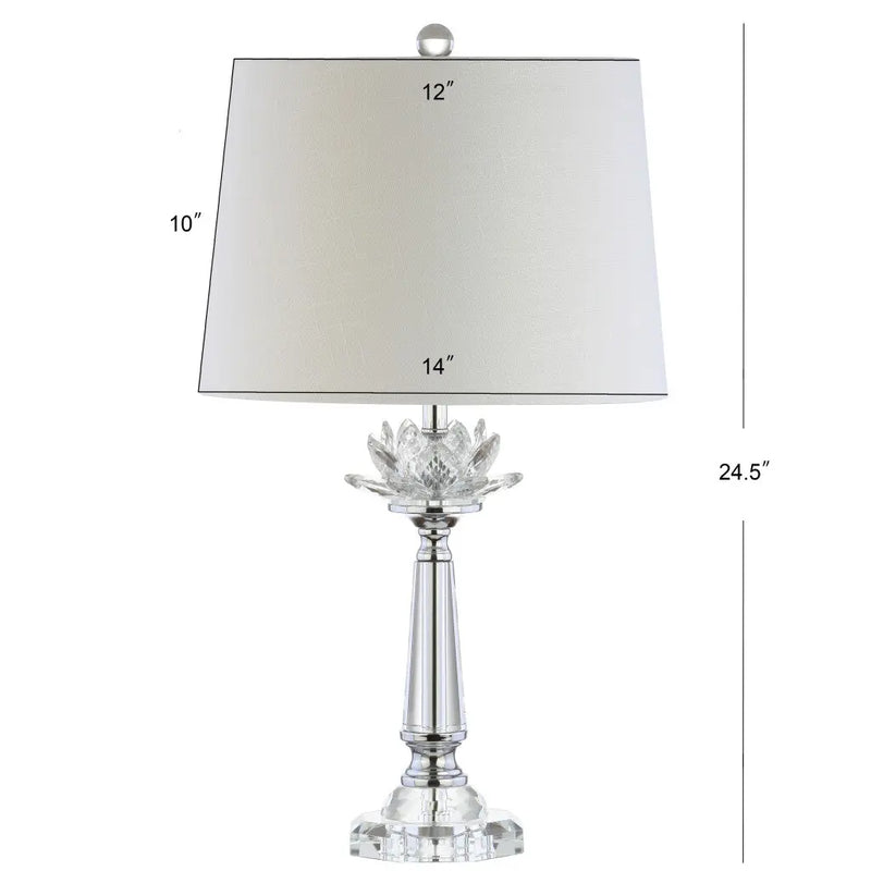 25" Clear Novelty Table Lamp With Drum Shade Homeroots Lighting