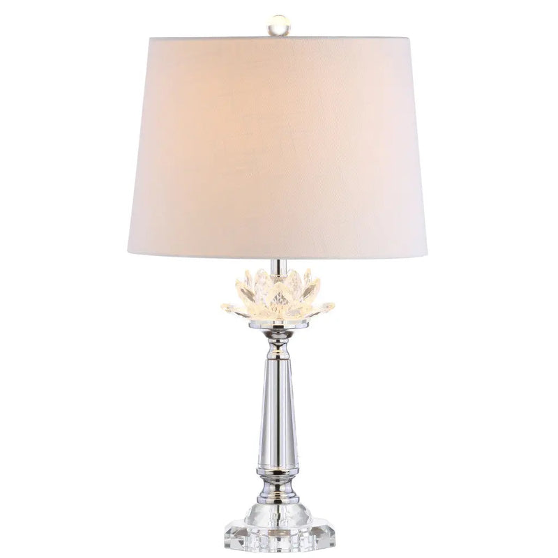 25" Clear Novelty Table Lamp With Drum Shade Homeroots Lighting