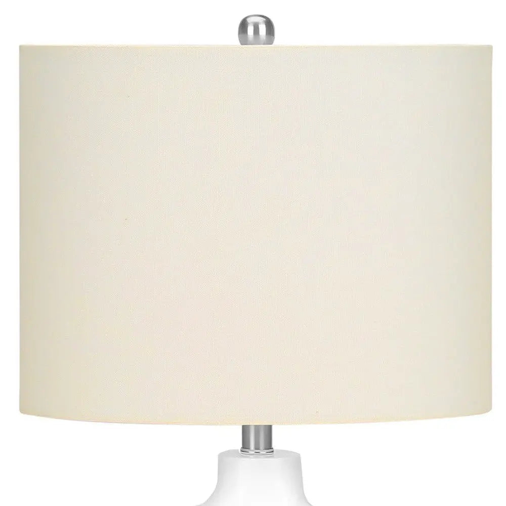 25" Cream Novelty Table Lamp With Cream Drum Shade Homeroots Lighting