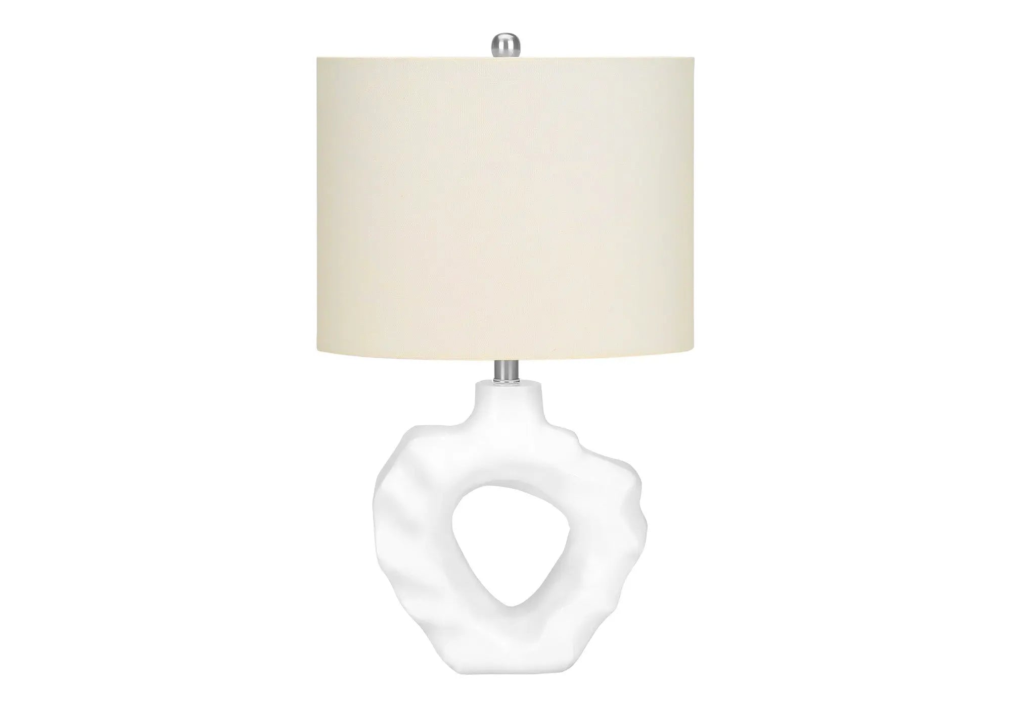 25" Cream Novelty Table Lamp With Cream Drum Shade Homeroots Lighting