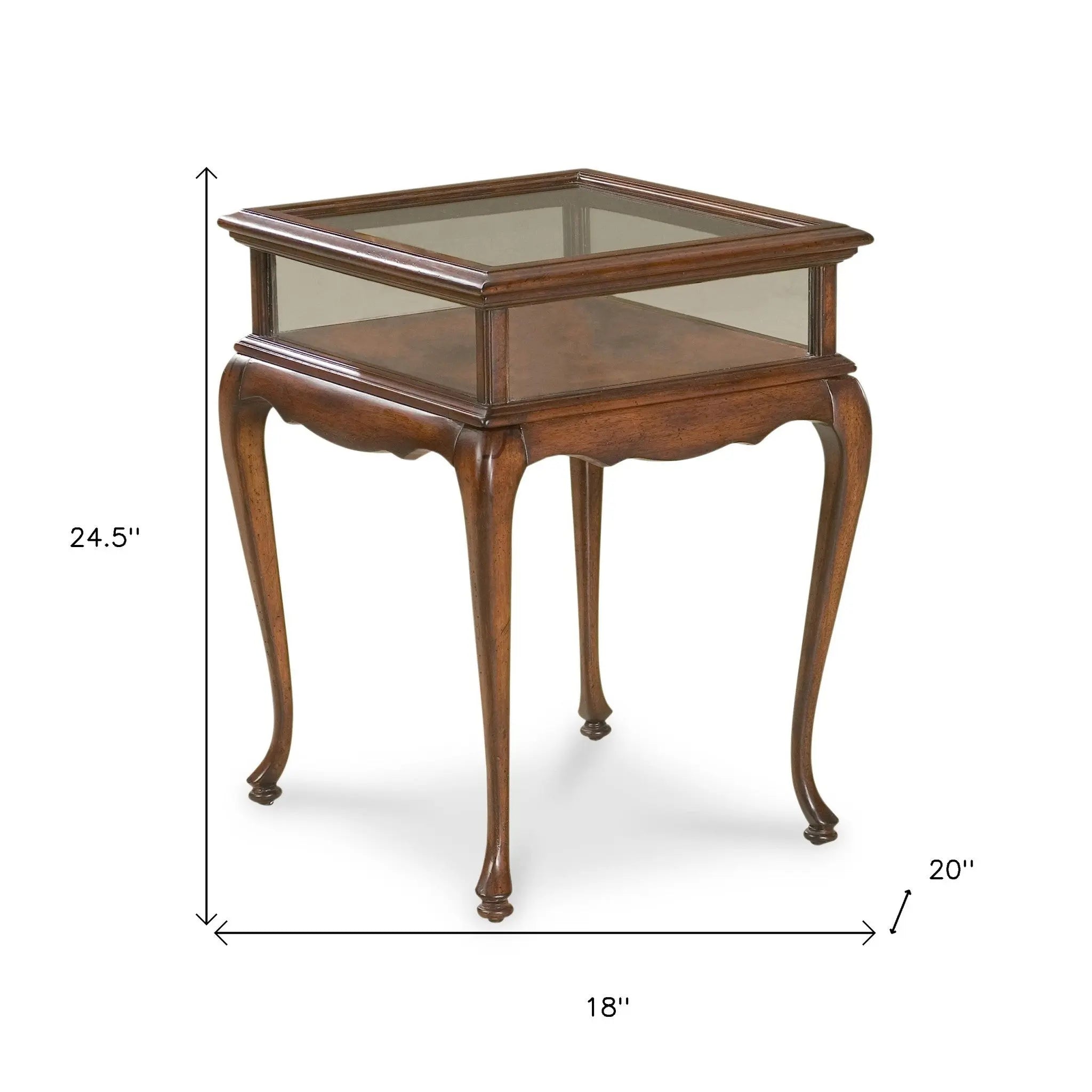 25" Dark Brown Glass Rectangular End Table Homeroots Living Room