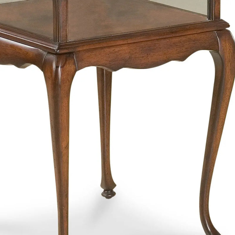 25" Dark Brown Glass Rectangular End Table Homeroots Living Room