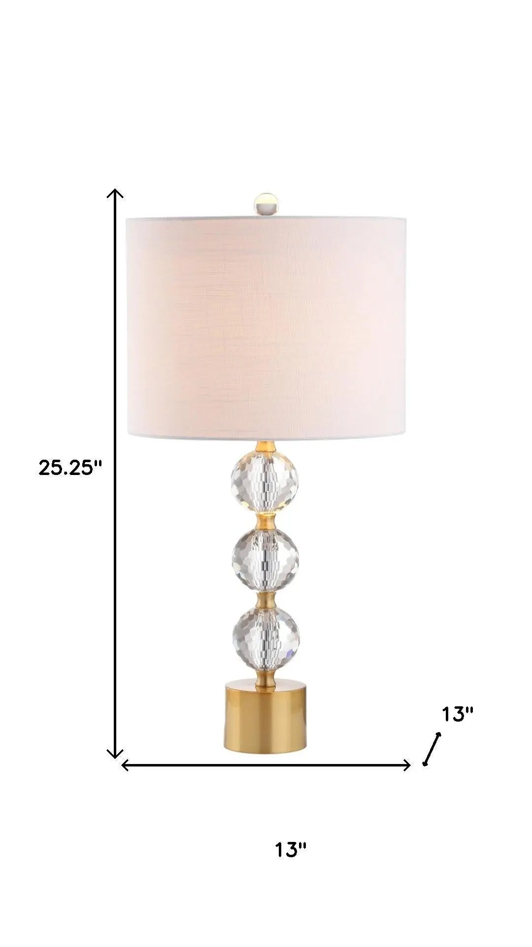 25" Gold Novelty Table Lamp LED With Drum Shade Homeroots Lighting