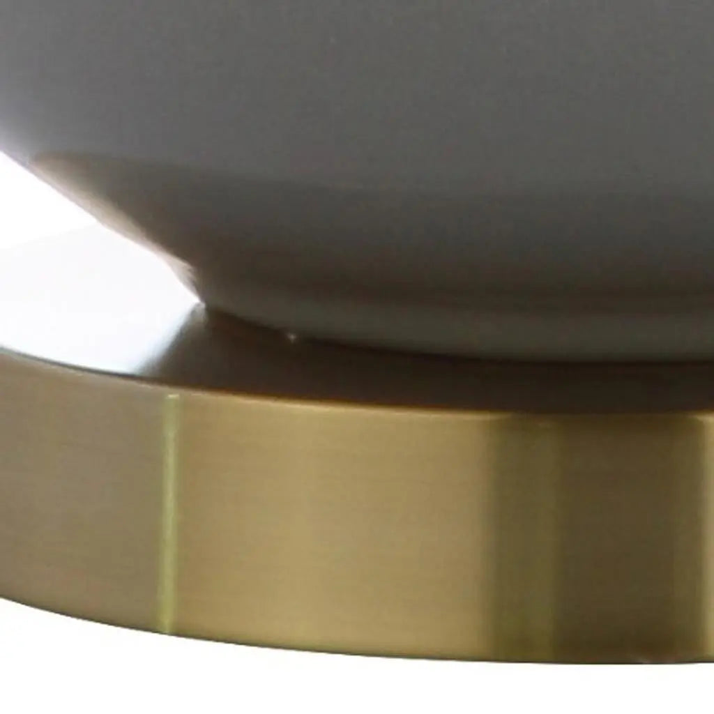 25" Gold Novelty Table Lamp With Drum Shade Homeroots Lighting