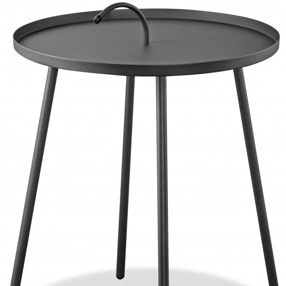 25" Gray Stainless Steel Round End Table - GreatEagleInc