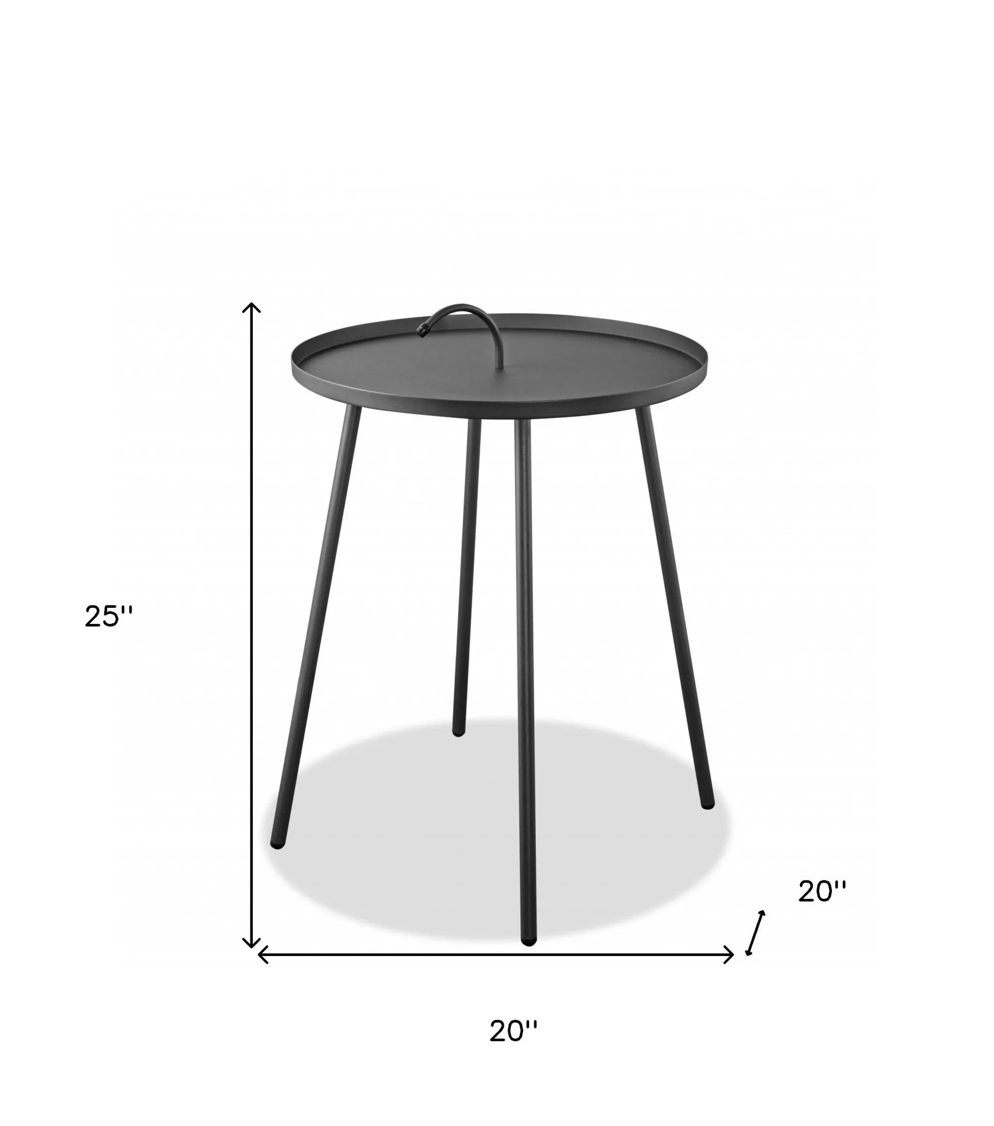 25" Gray Stainless Steel Round End Table - GreatEagleInc