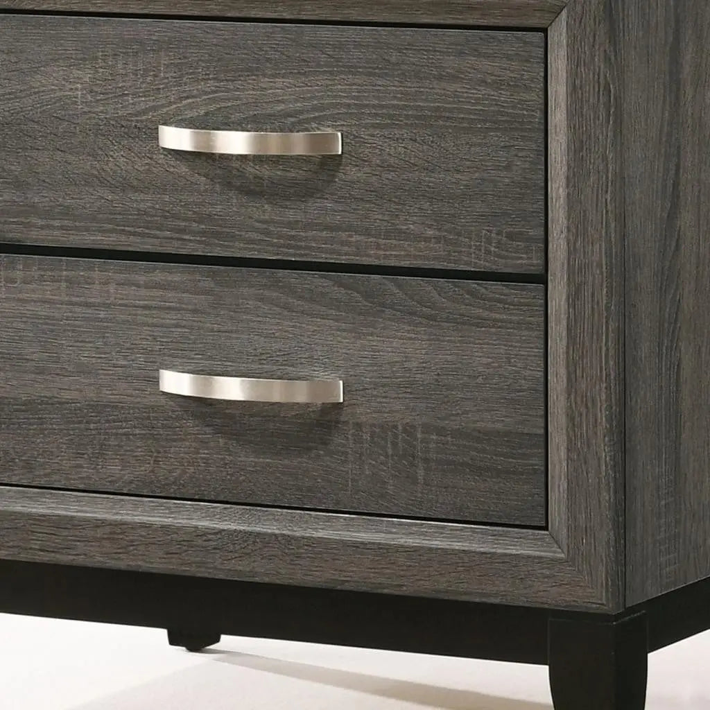 25" Gray Two Drawers Nightstand Homeroots Bed & Bath