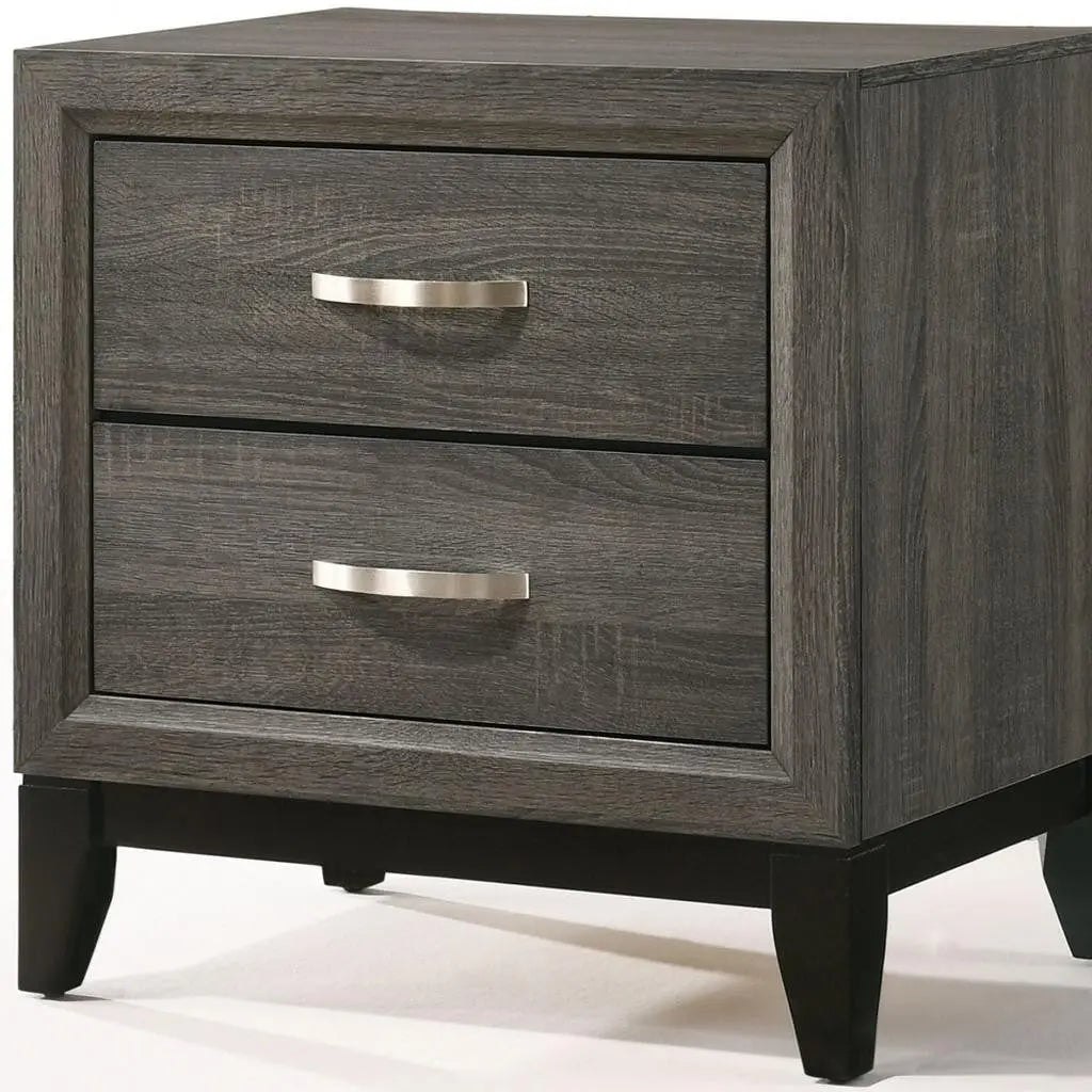 25" Gray Two Drawers Nightstand Homeroots Bed & Bath