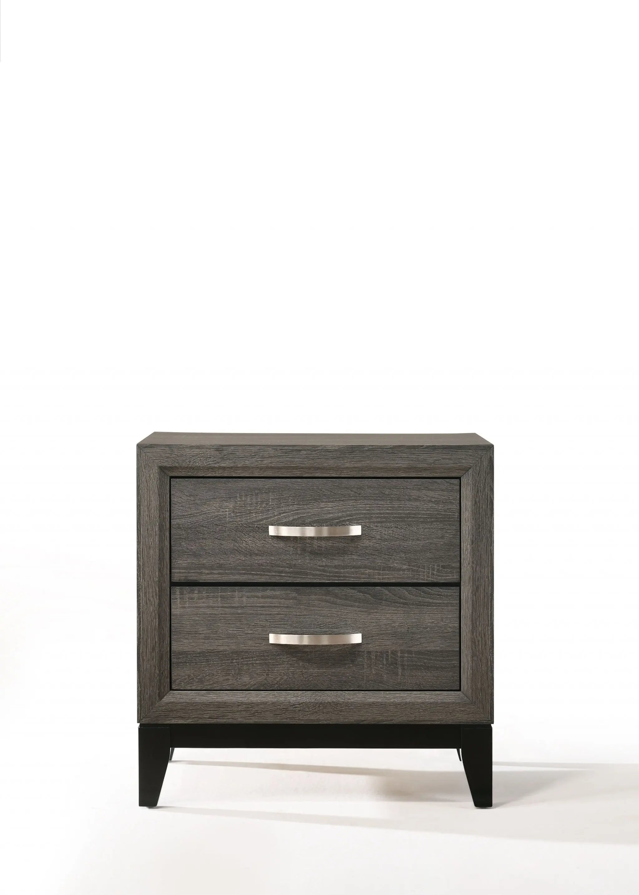 25" Gray Two Drawers Nightstand Homeroots Bed & Bath