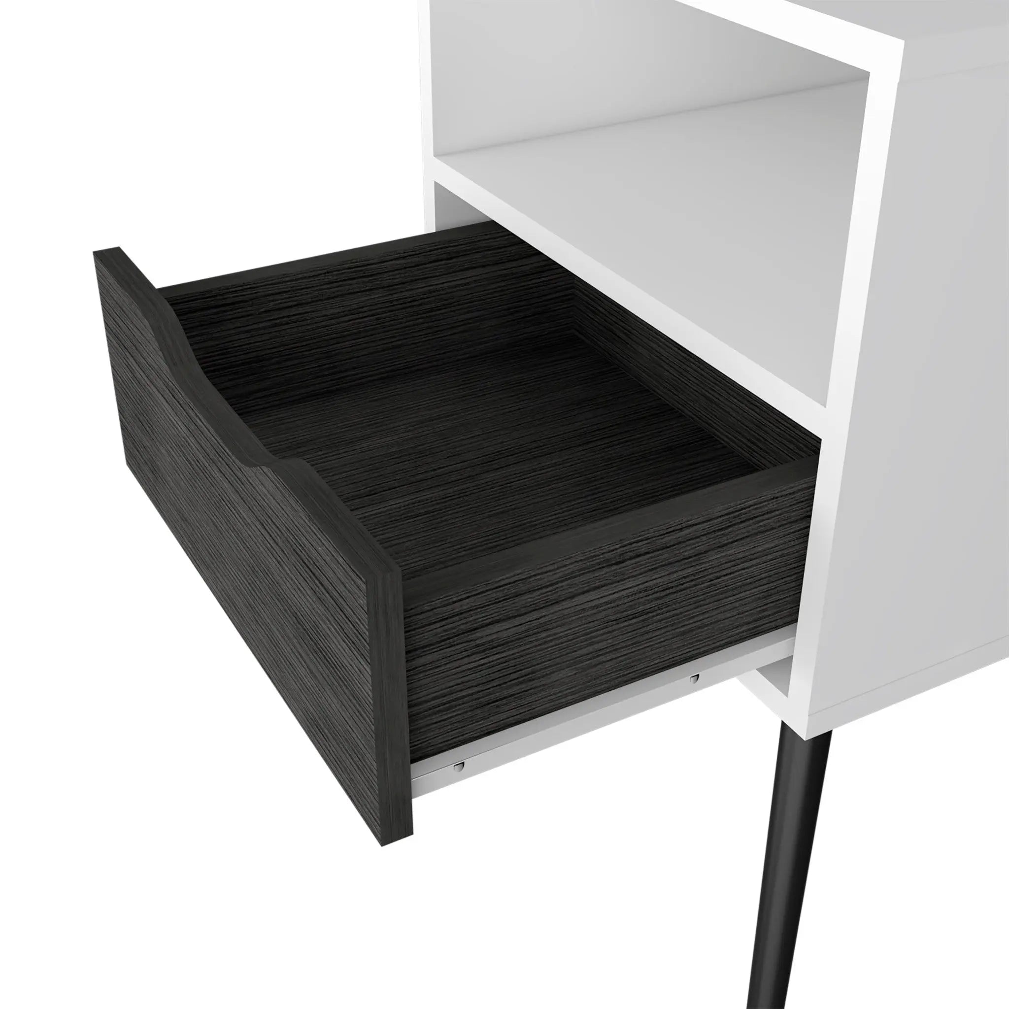 25" Gray Wood One Drawer Nightstand Homeroots Bed & Bath