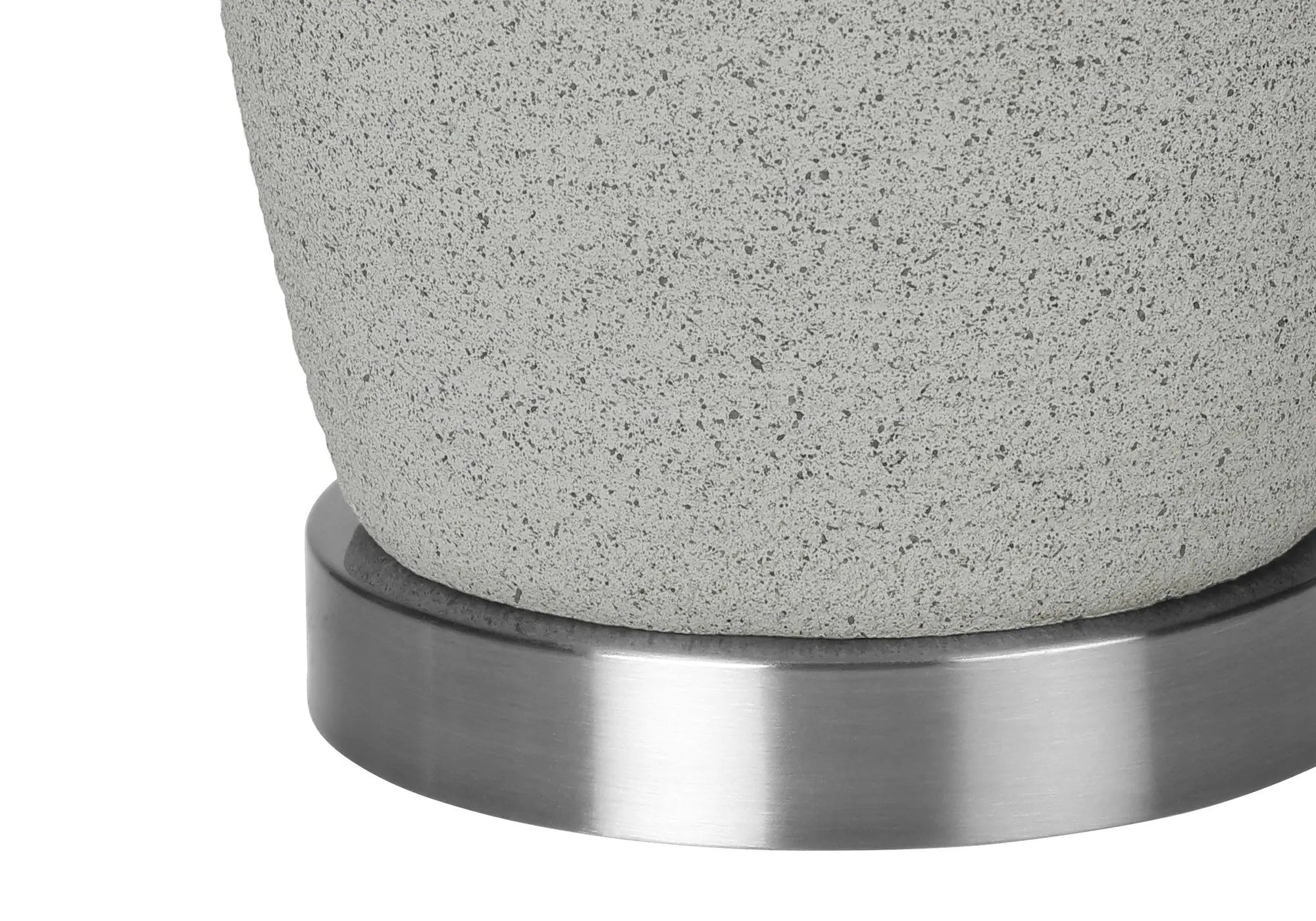 25" Gray and Silver Ceramic Cylinder Table Lamp With Gray Drum Shade Homeroots Lighting