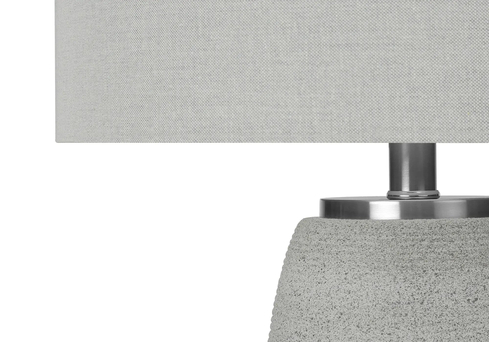25" Gray and Silver Ceramic Cylinder Table Lamp With Gray Drum Shade Homeroots Lighting