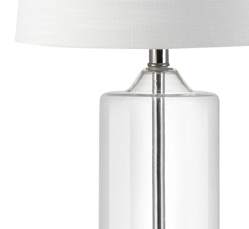 25" Silver Bedside Lamp With Drum Shade Homeroots Lighting