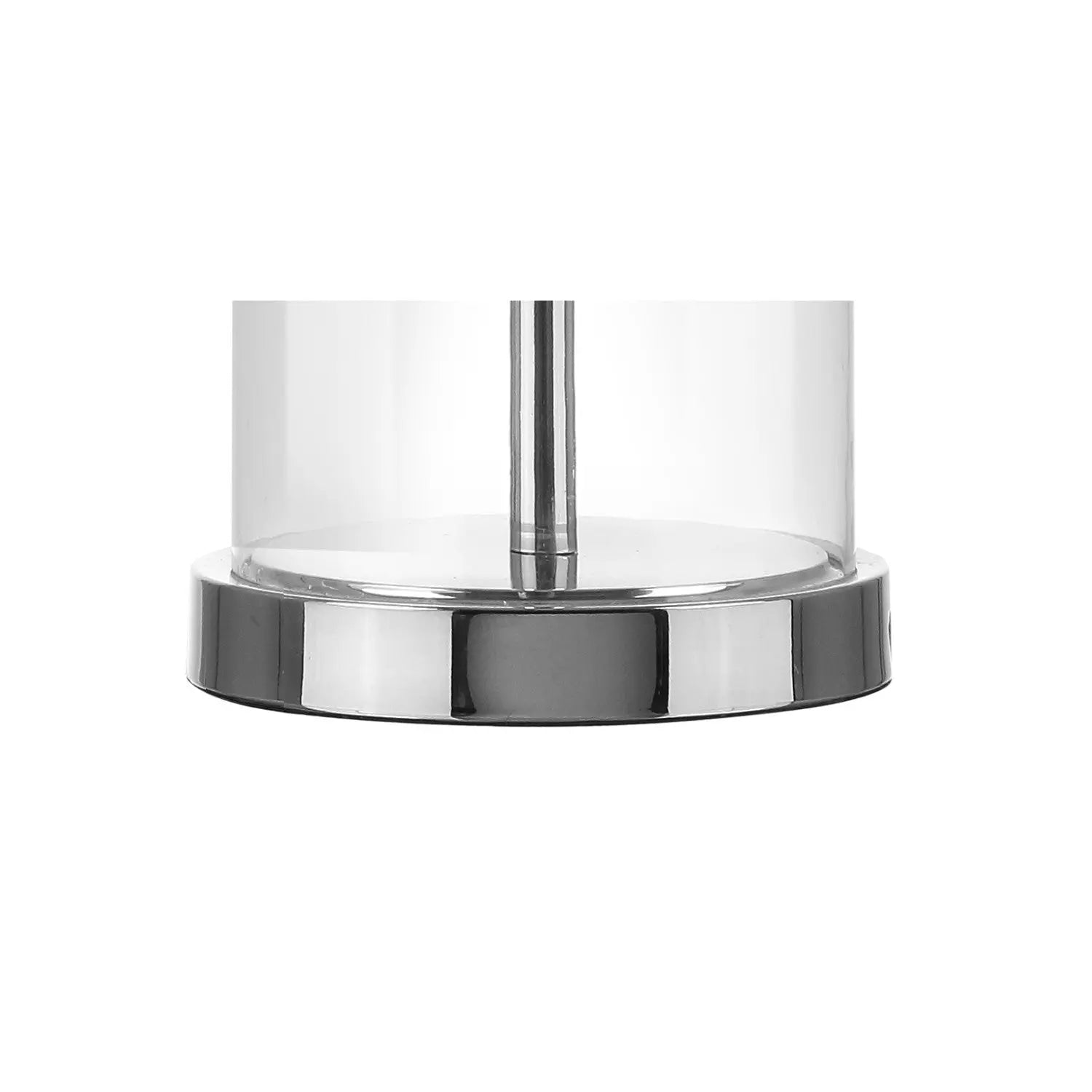 25" Silver Bedside Lamp With Drum Shade Homeroots Lighting