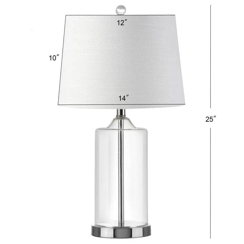 25" Silver Bedside Lamp With Drum Shade Homeroots Lighting