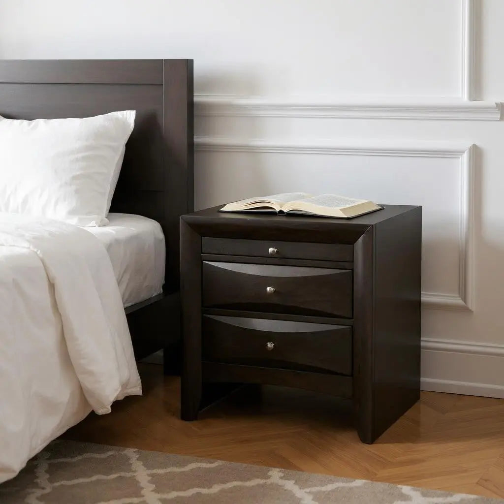 25" Solid Wood Two Drawer Nightstand Homeroots Bed & Bath