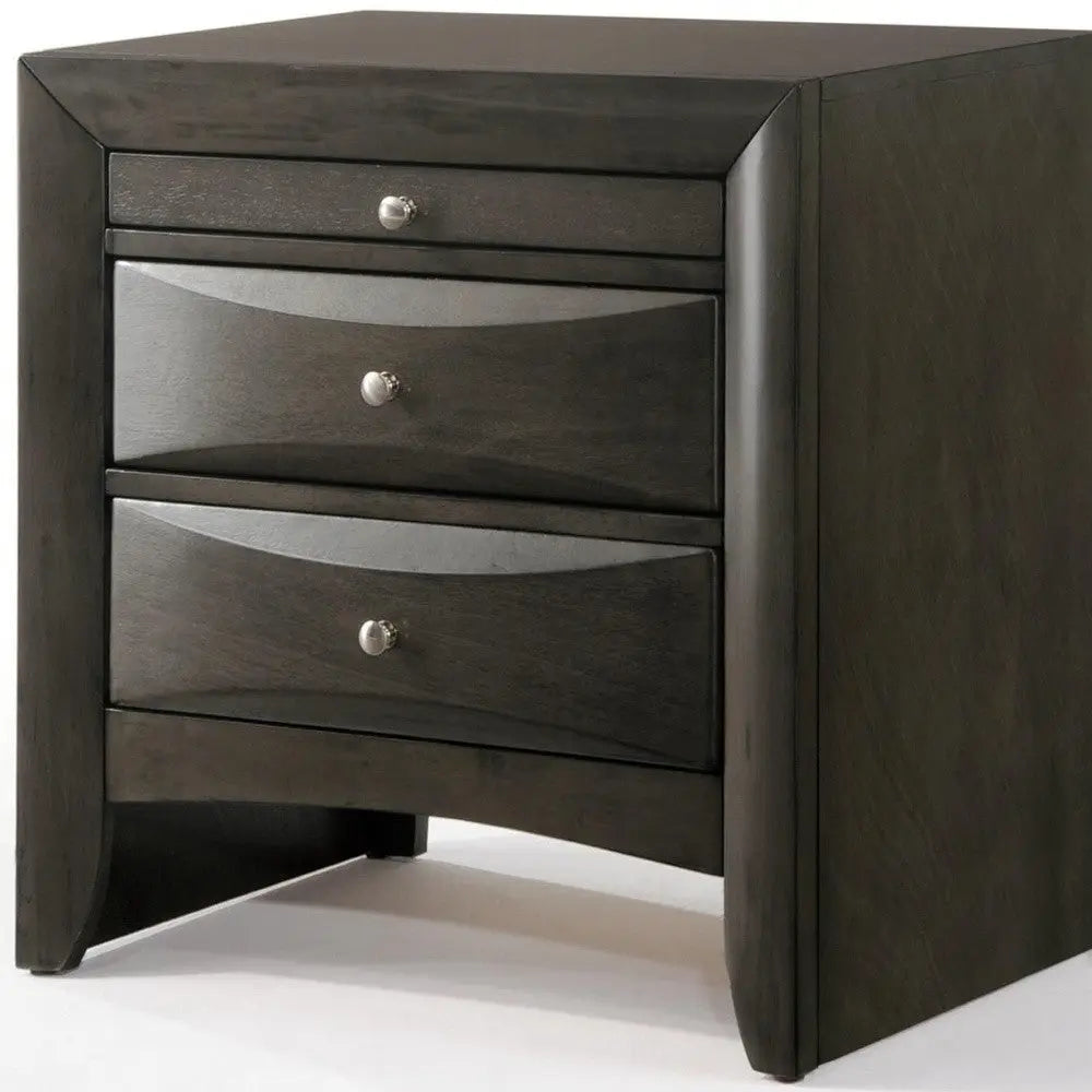 25" Solid Wood Two Drawer Nightstand Homeroots Bed & Bath