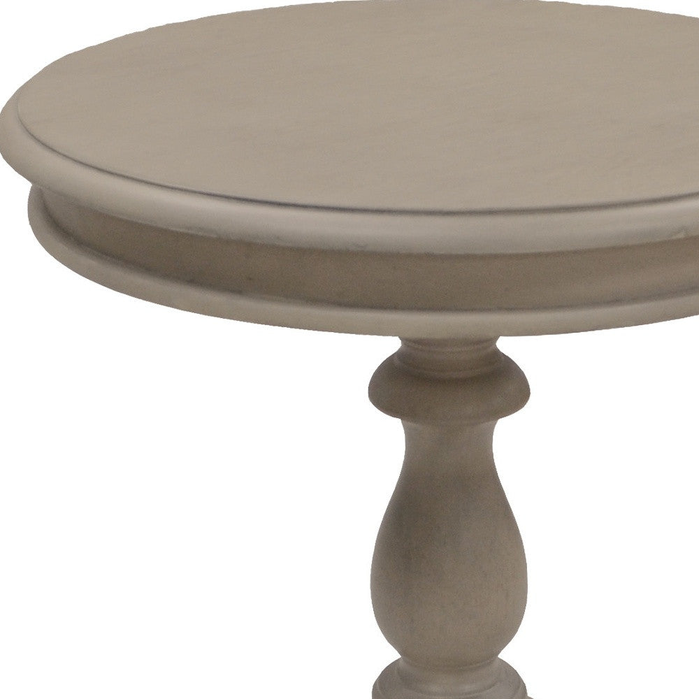 25" Taupe Gray Manufactured Wood Round End Table Homeroots Living Room