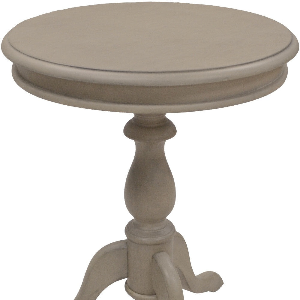 25" Taupe Gray Manufactured Wood Round End Table Homeroots Living Room