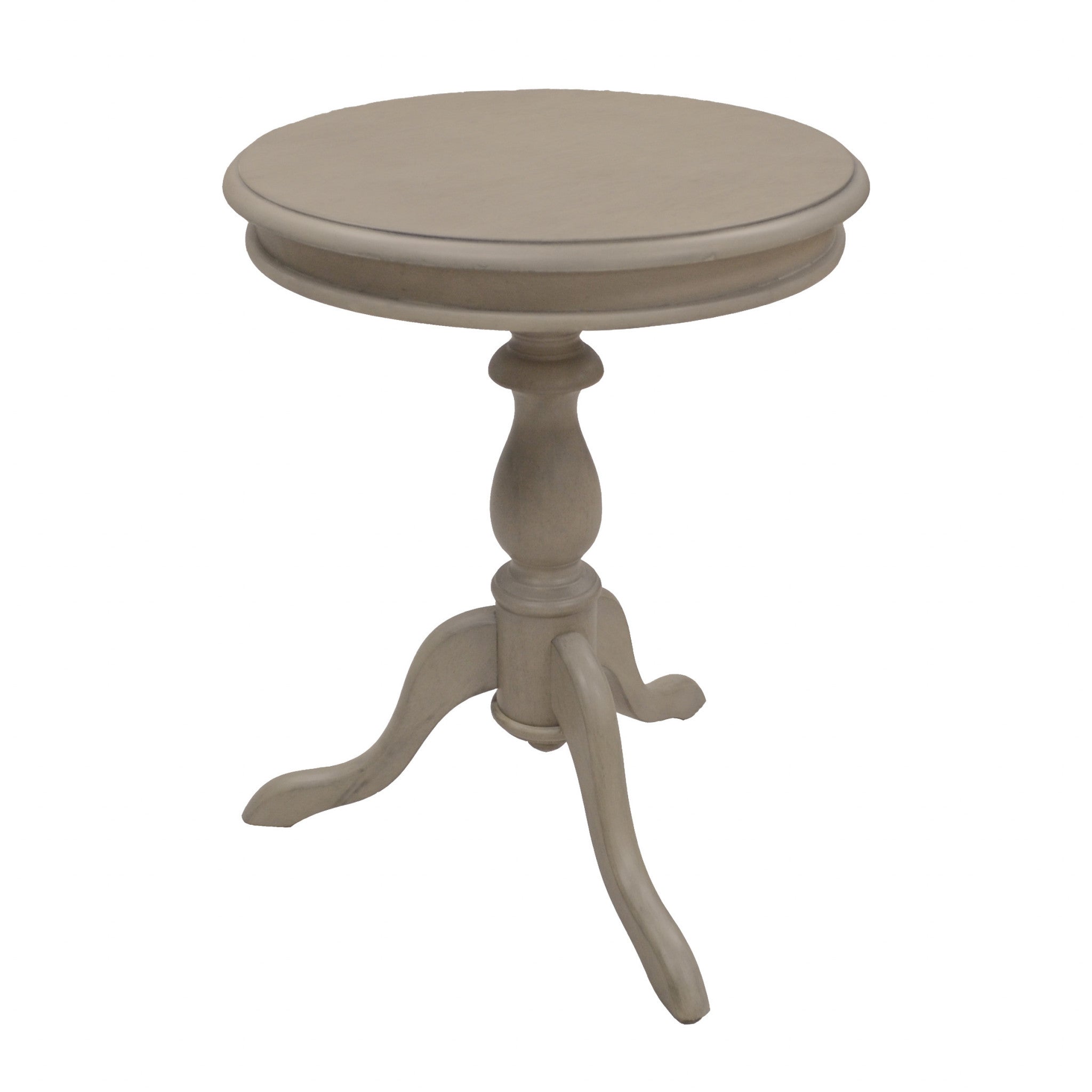 25" Taupe Gray Manufactured Wood Round End Table Homeroots Living Room