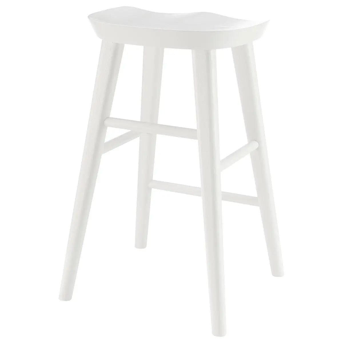 25" White Solid Wood Backless Counter Height Bar Chair Homeroots Living Room