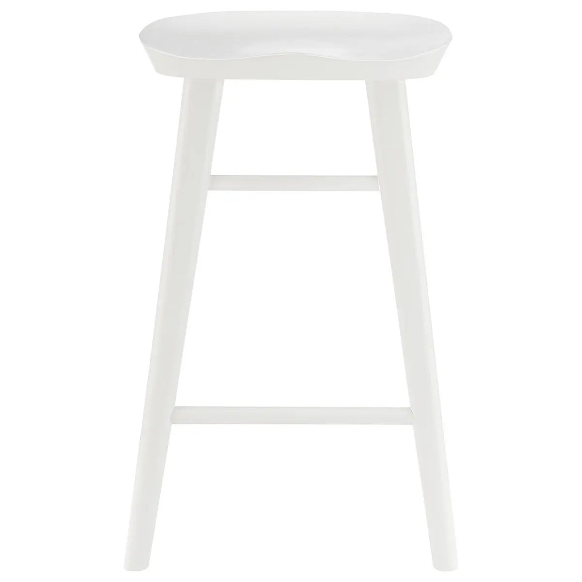 25" White Solid Wood Backless Counter Height Bar Chair Homeroots Living Room