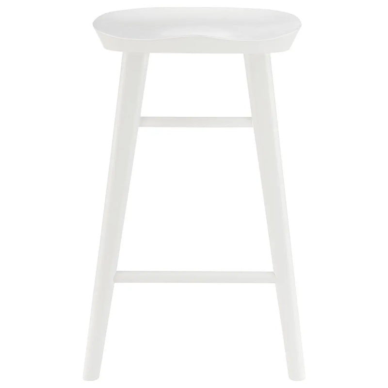 25" White Solid Wood Backless Counter Height Bar Chair Homeroots Living Room