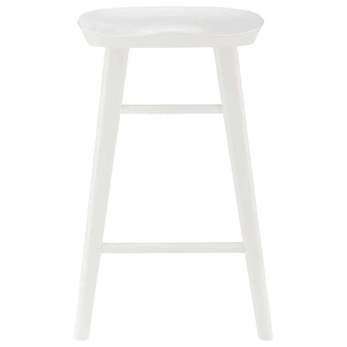 25" White Solid Wood Backless Counter Height Bar Chair Homeroots Living Room
