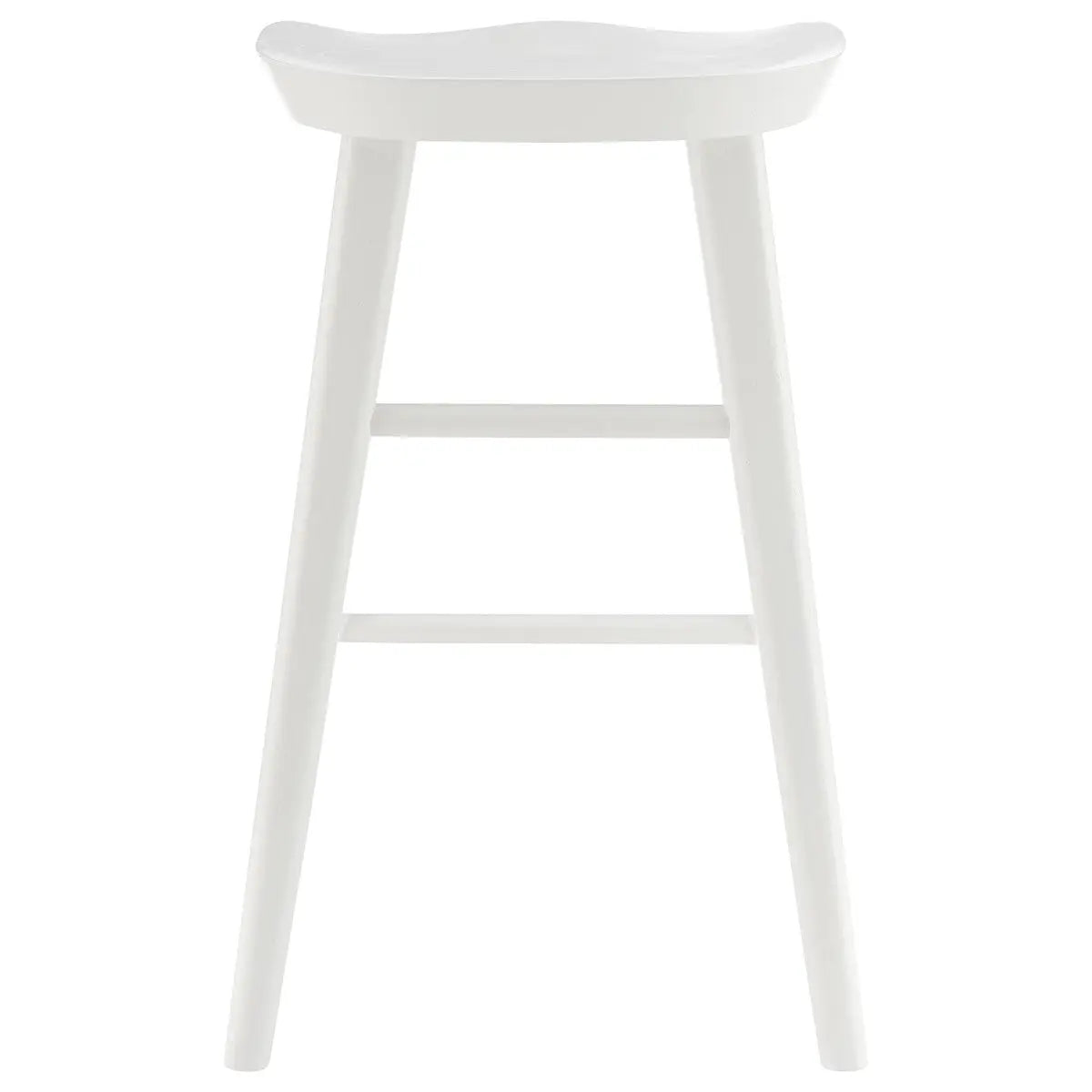 25" White Solid Wood Backless Counter Height Bar Chair Homeroots Living Room