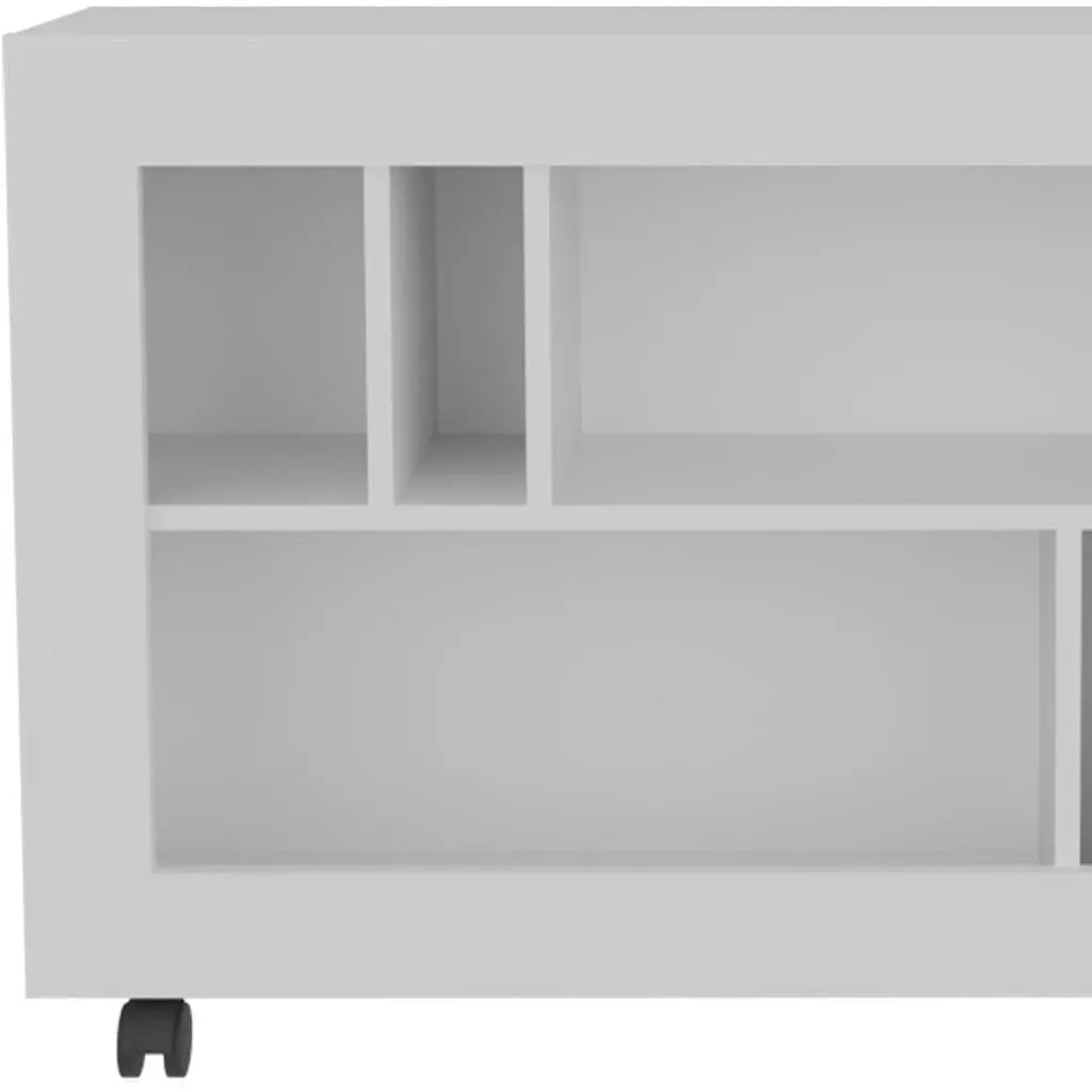 25" White Wood Five Tier Bookcase Homeroots Office
