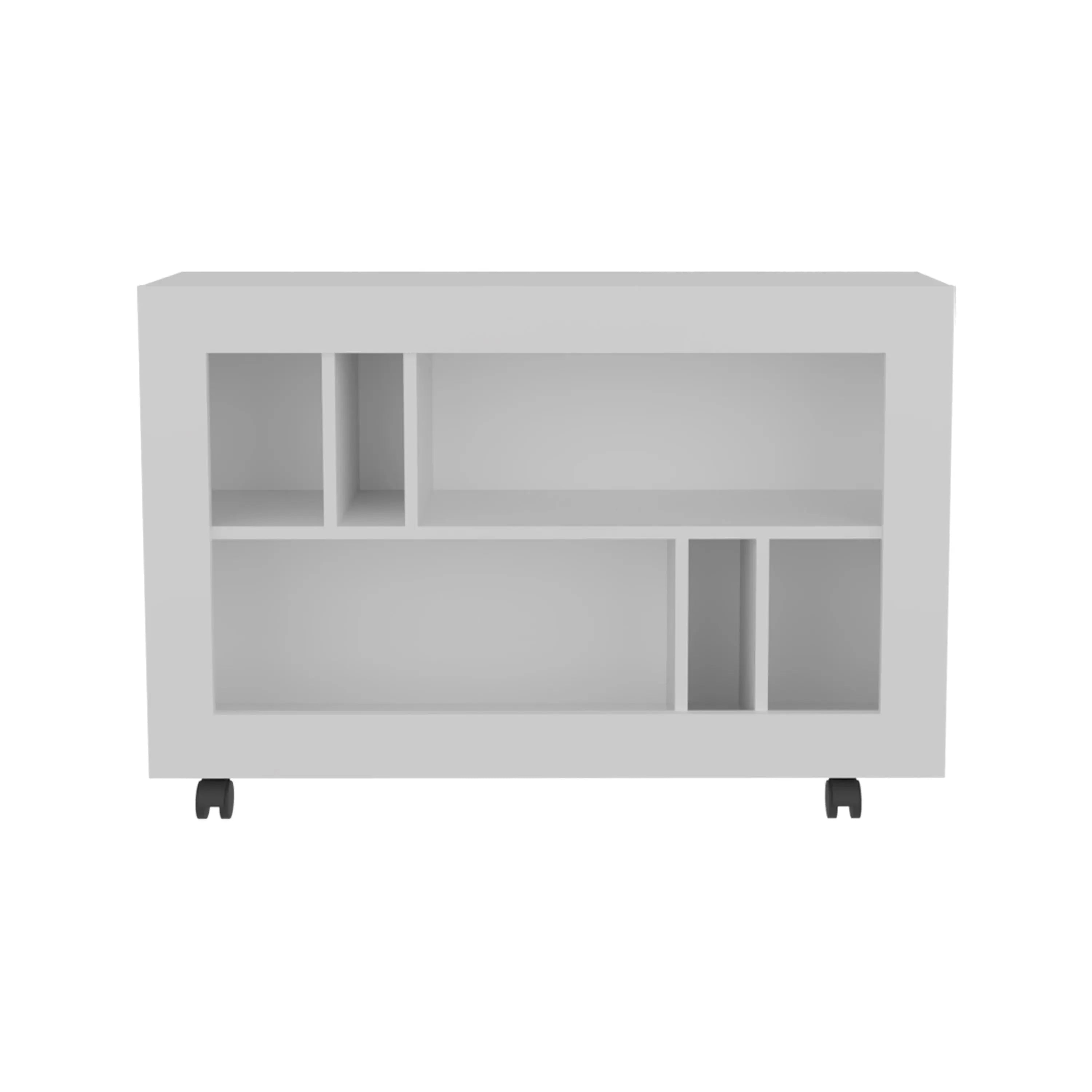25" White Wood Five Tier Bookcase Homeroots Office