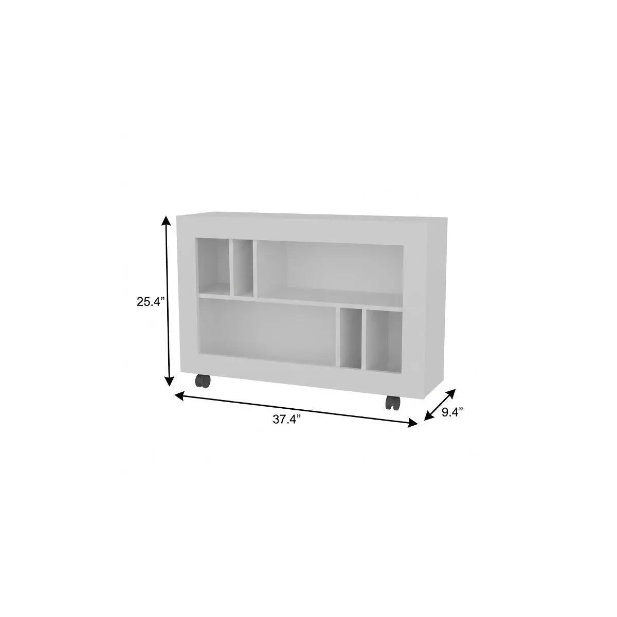 25" White Wood Five Tier Bookcase Homeroots Office