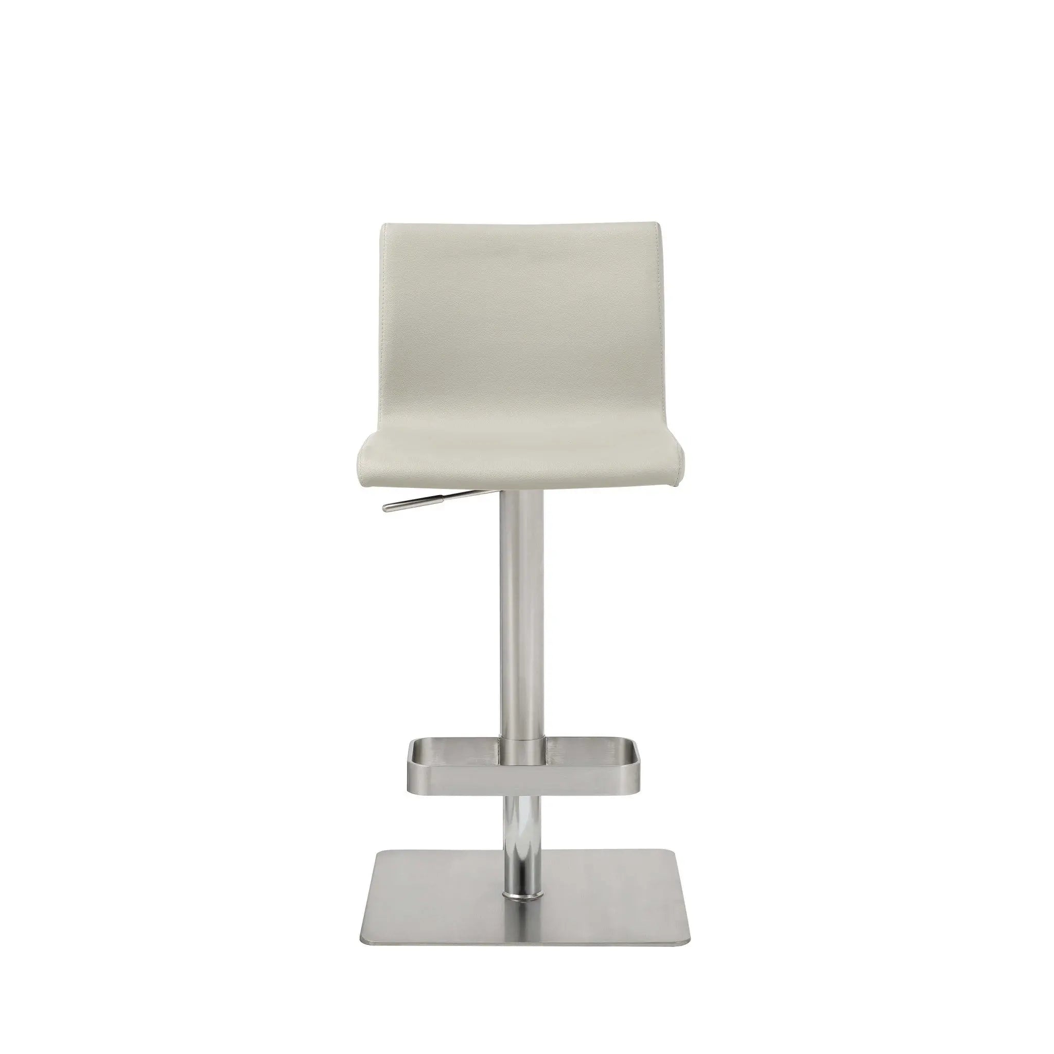 26 " Light Gray And Silver Stainless Steel Counter Height Bar Chair Homeroots Living Room