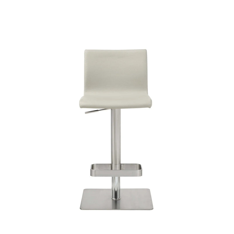 26 " Light Gray And Silver Stainless Steel Counter Height Bar Chair Homeroots Living Room