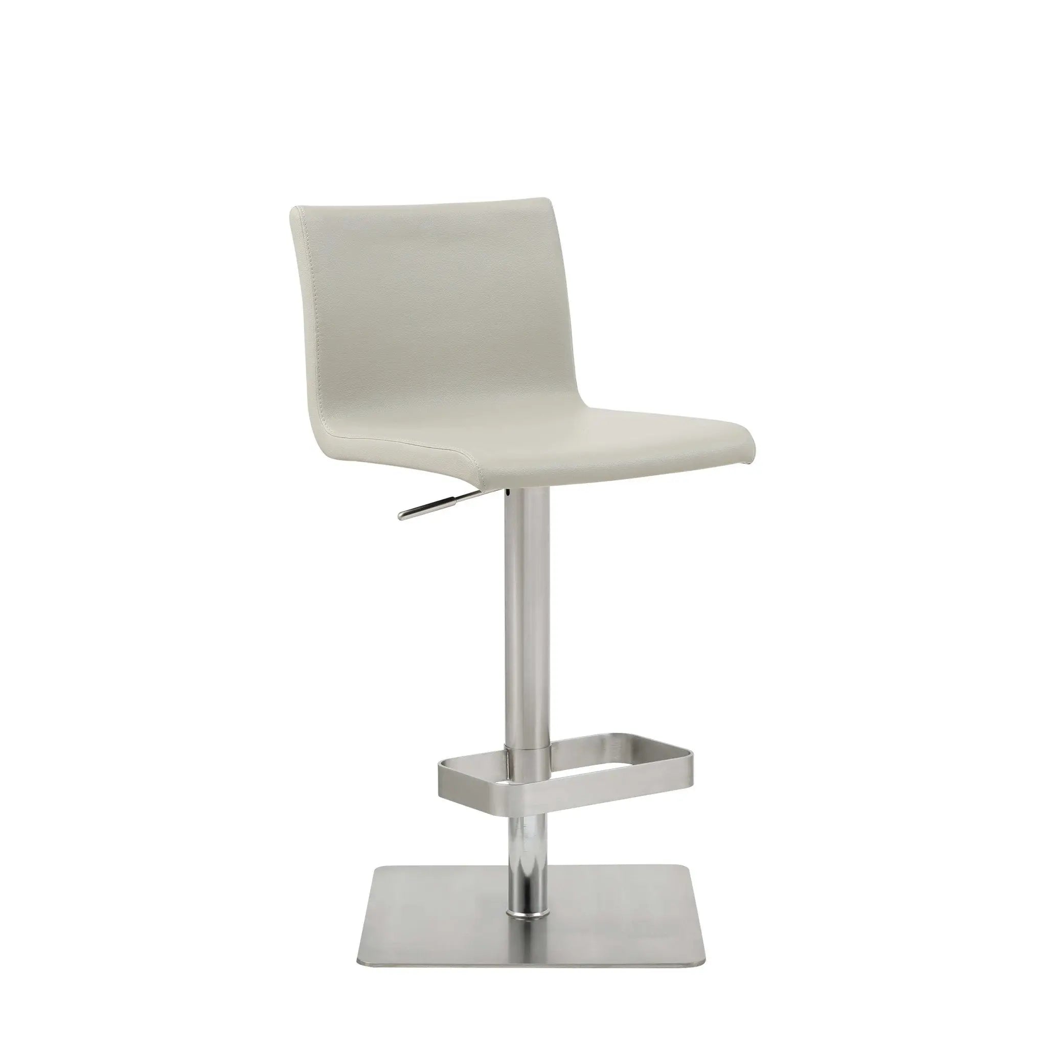 26 " Light Gray And Silver Stainless Steel Counter Height Bar Chair Homeroots Living Room