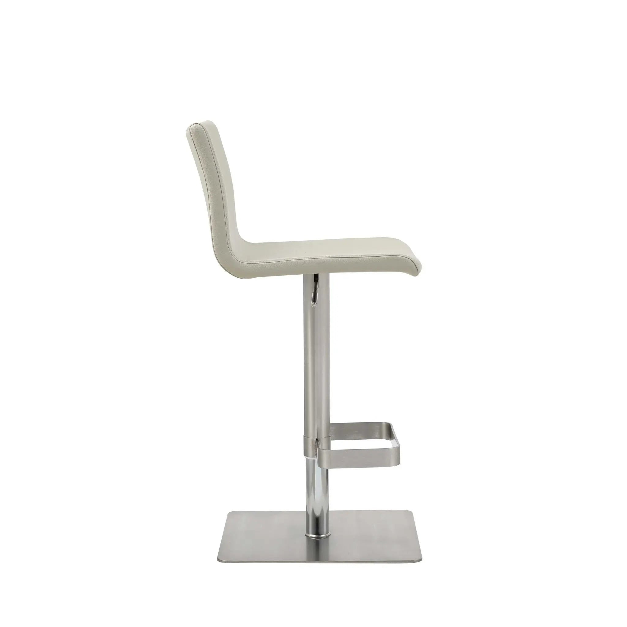 26 " Light Gray And Silver Stainless Steel Counter Height Bar Chair Homeroots Living Room