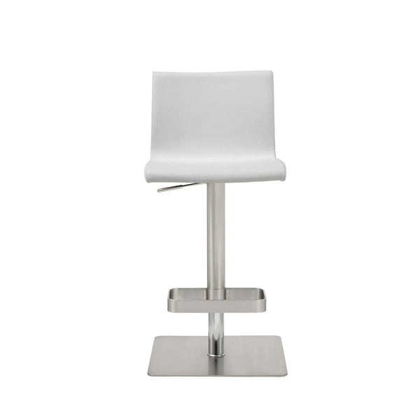 26 " White And Silver Stainless Steel Counter Height Bar Chair - GreatEagleInc