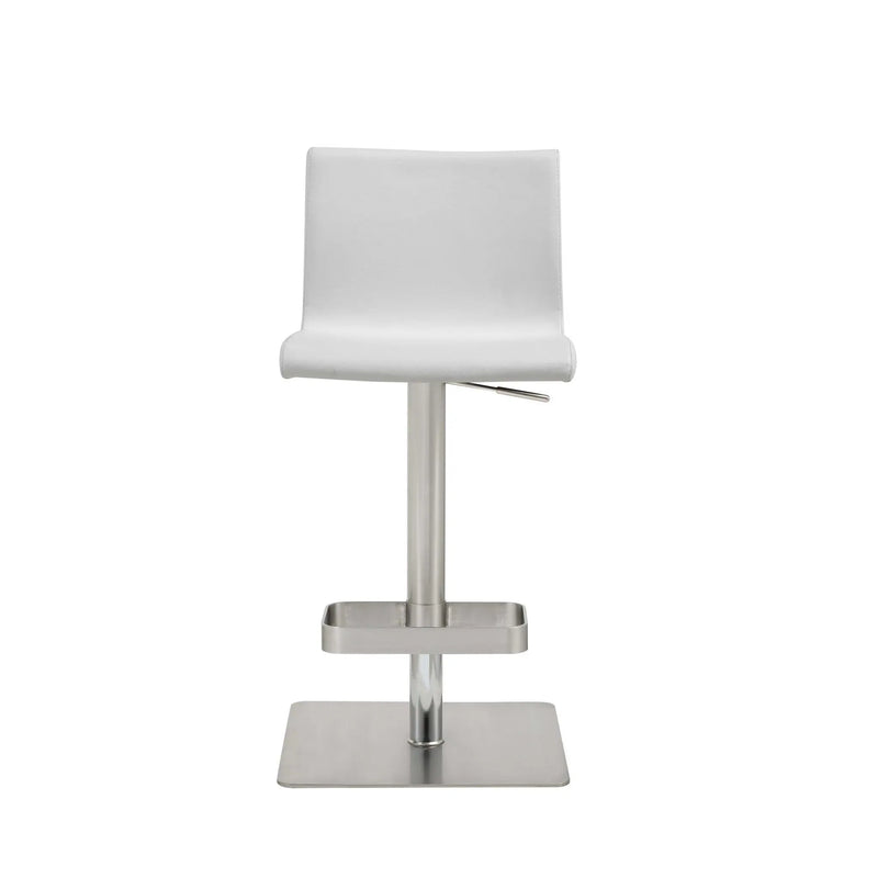 26 " White And Silver Stainless Steel Counter Height Bar Chair - GreatEagleInc