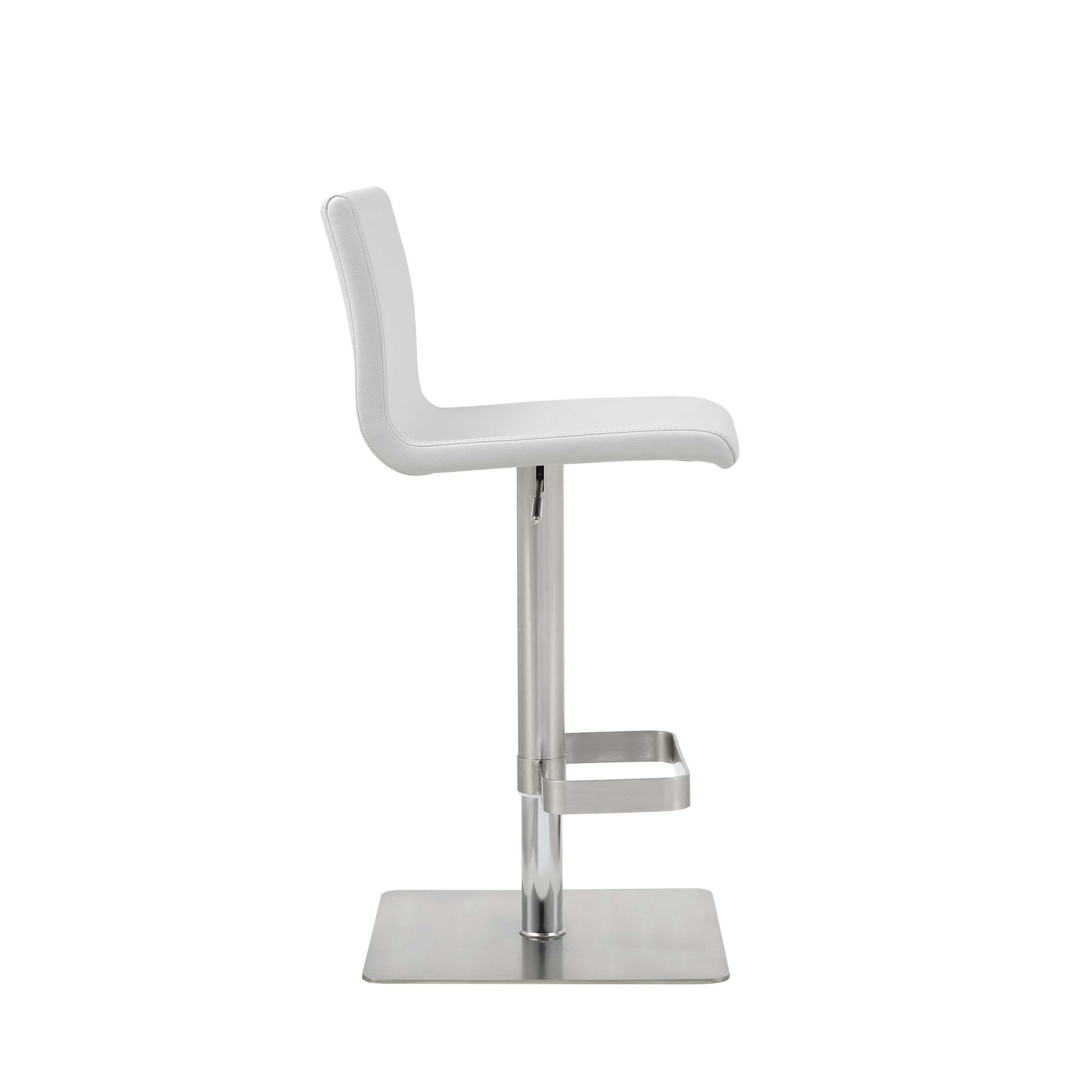 26 " White And Silver Stainless Steel Counter Height Bar Chair - GreatEagleInc