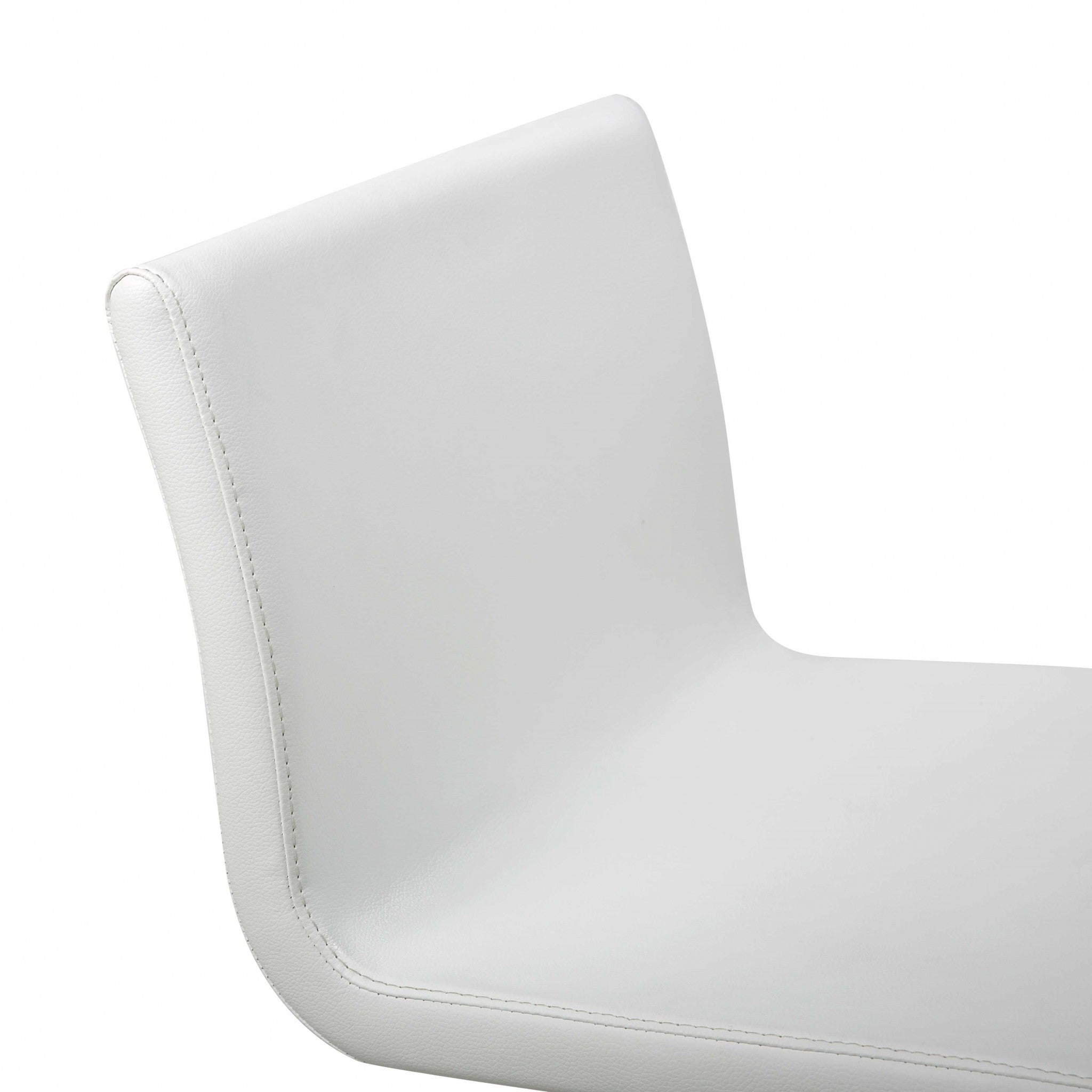 26 " White And Silver Stainless Steel Counter Height Bar Chair - GreatEagleInc